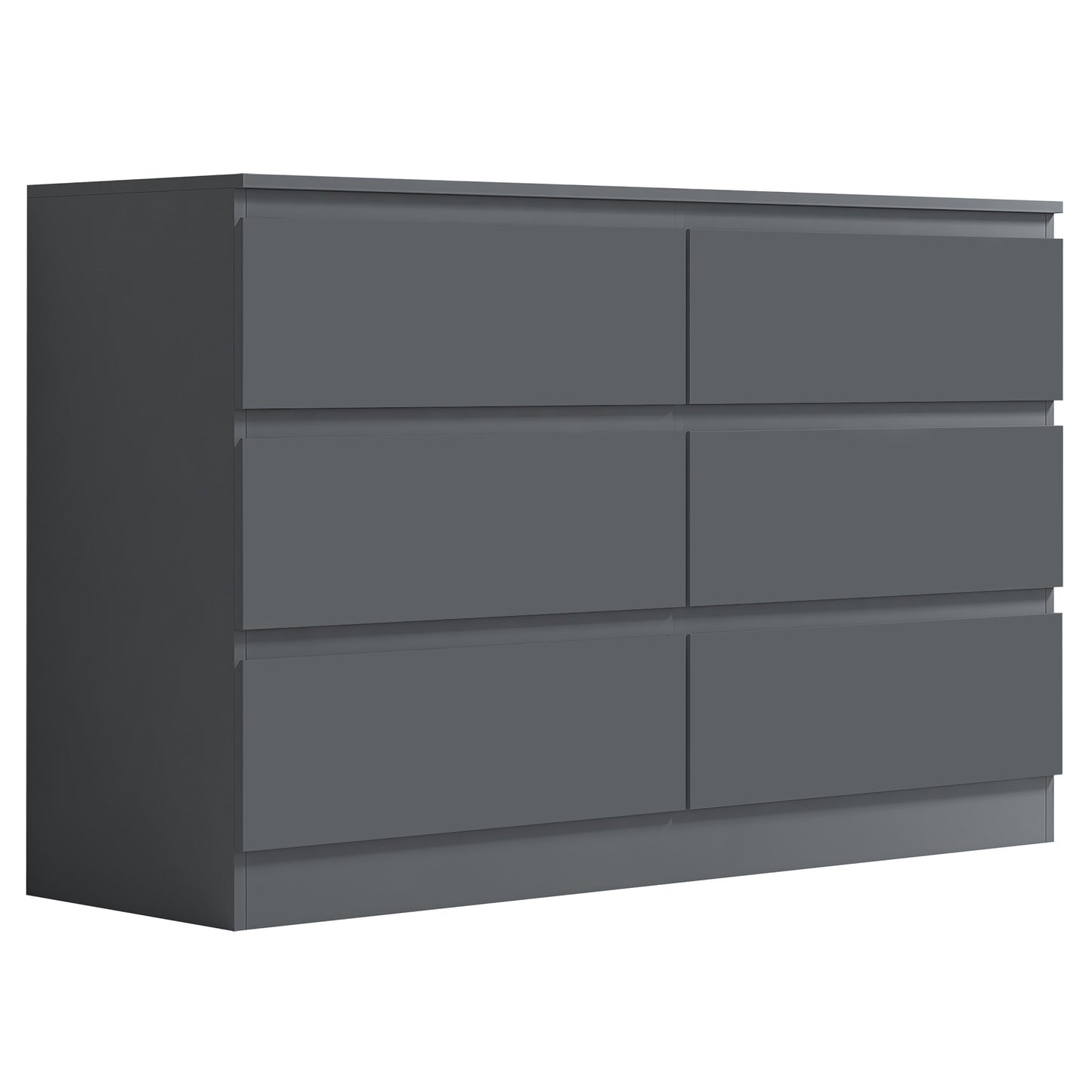 Stora 6 Drawer Wide Chest of Drawers – Matt Dark Grey