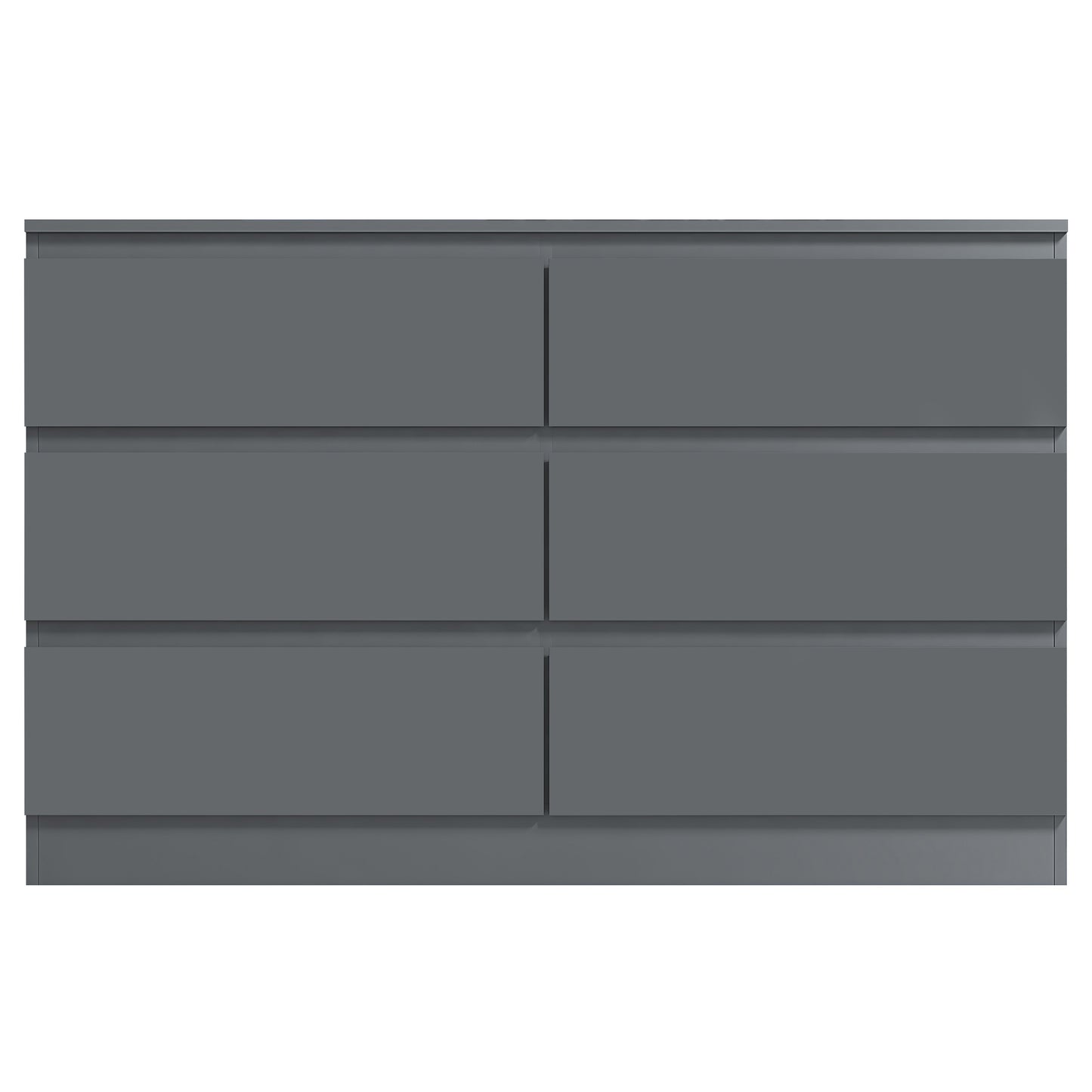 Stora 6 Drawer Wide Chest of Drawers – Matt Dark Grey