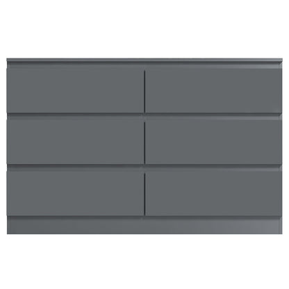 Stora 6 Drawer Wide Chest of Drawers – Matt Dark Grey