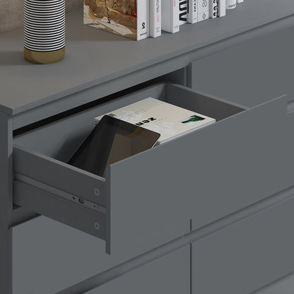 Stora 6 Drawer Wide Chest of Drawers – Matt Dark Grey
