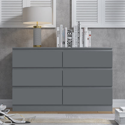 Stora 6 Drawer Wide Chest of Drawers – Matt Dark Grey
