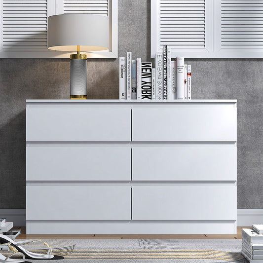 FWStyle Stora 6-Drawer Wide Chest – Matt White