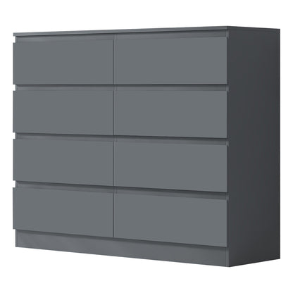 Stora 8 Drawer Wide Chest of Drawers – Matt Dark Grey