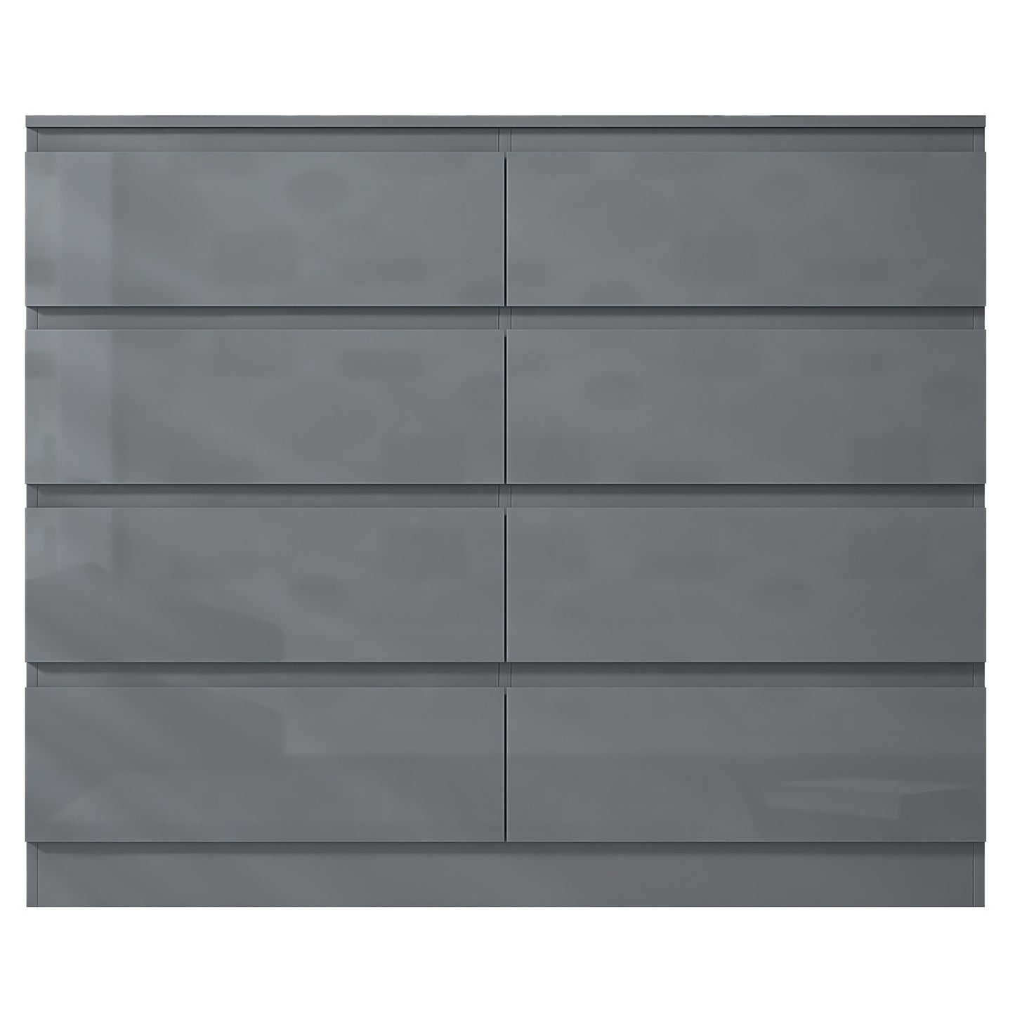 Stora 8 Drawer Wide 4+4 Chest of Drawers – Grey Gloss Front