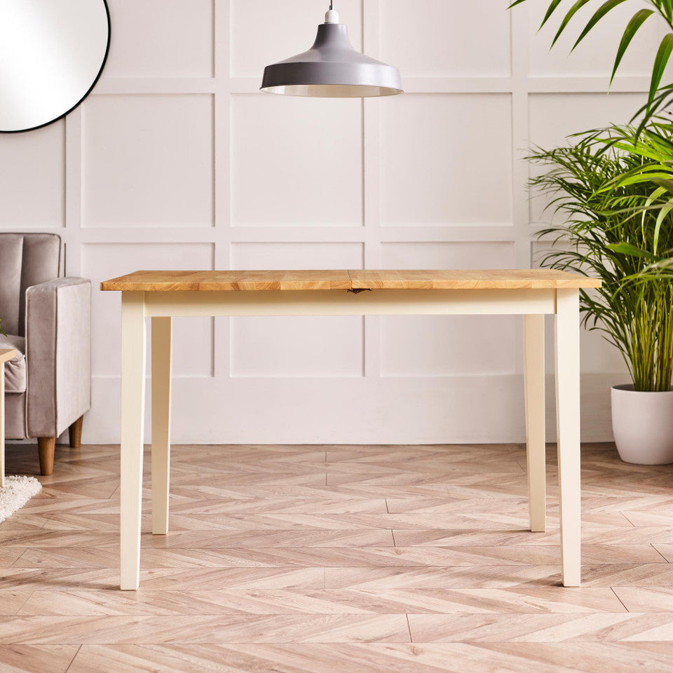 Salcombe Extending Rectangular Wooden Table with 2 Whitby Chairs & 1 Small Bench
