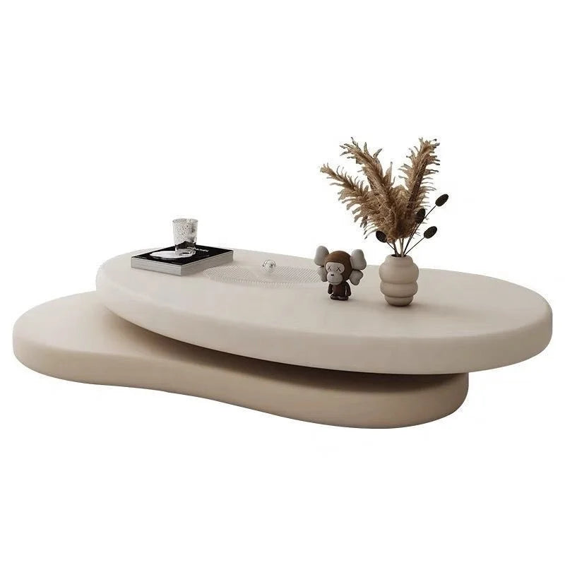 Modern Cream Cloud Coffee Table – Rotating Design for Stylish Living Rooms