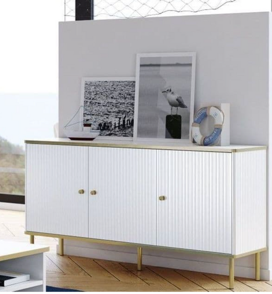 Maison White And Gold 3 Door Sideboard