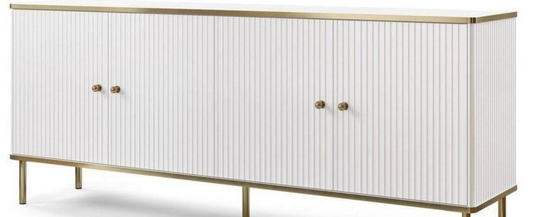 Maison White And Gold 4 Door Wide Sideboard
