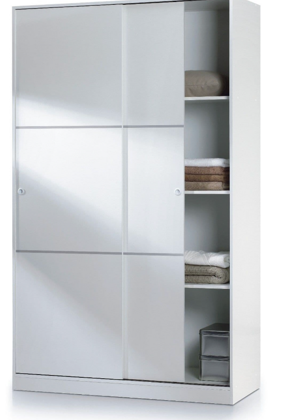 Madrid Sliding Door Wardrobe 120cm Gloss White