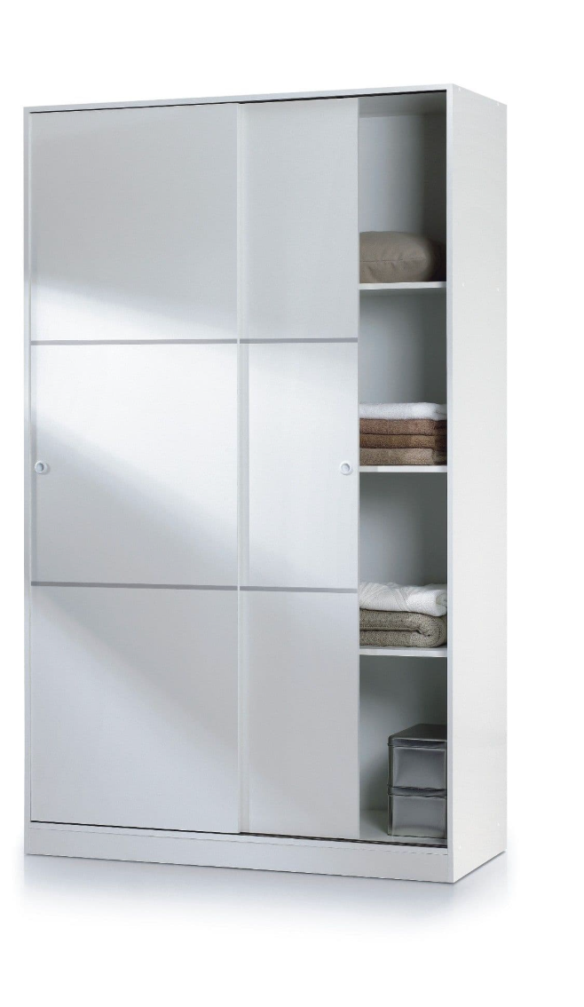 Madrid Sliding Door Wardrobe 120cm Gloss White
