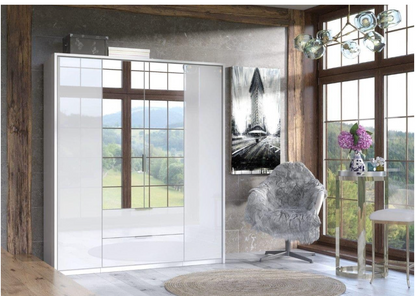 Rado 4 Door 2 Drawer White High Gloss Mirrored Wardrobe