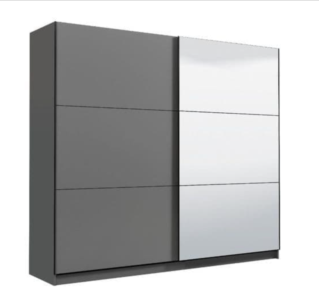 Valentina Grey 220cm Sliding Wardrobe with Mirror