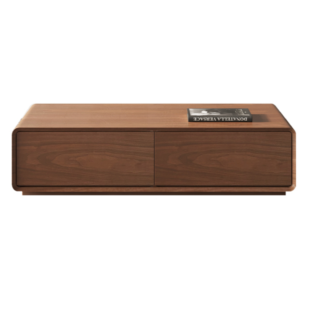 Modern Walnut Coffee Table with Storage – Model 191 | Silent Drawer|
