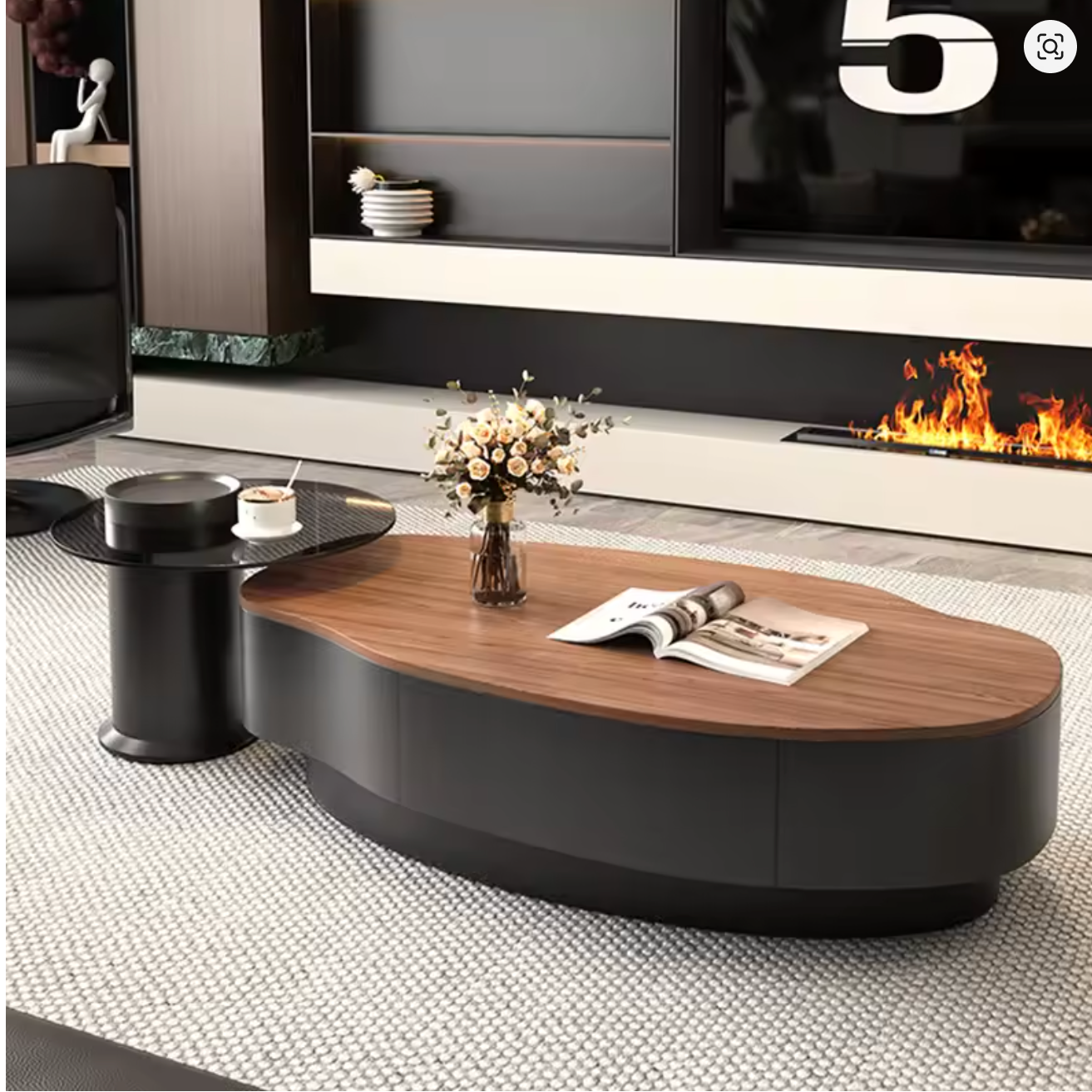 Modern Minimalist Luxury Coffee Table – Clear Italian Design in Sweet Wood | Unique Aesthetic Couchtisch Furniture