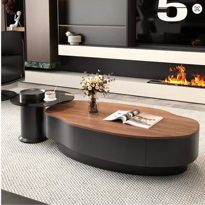 Modern Minimalist Luxury Coffee Table – Clear Italian Design in Sweet Wood | Unique Aesthetic Couchtisch Furniture