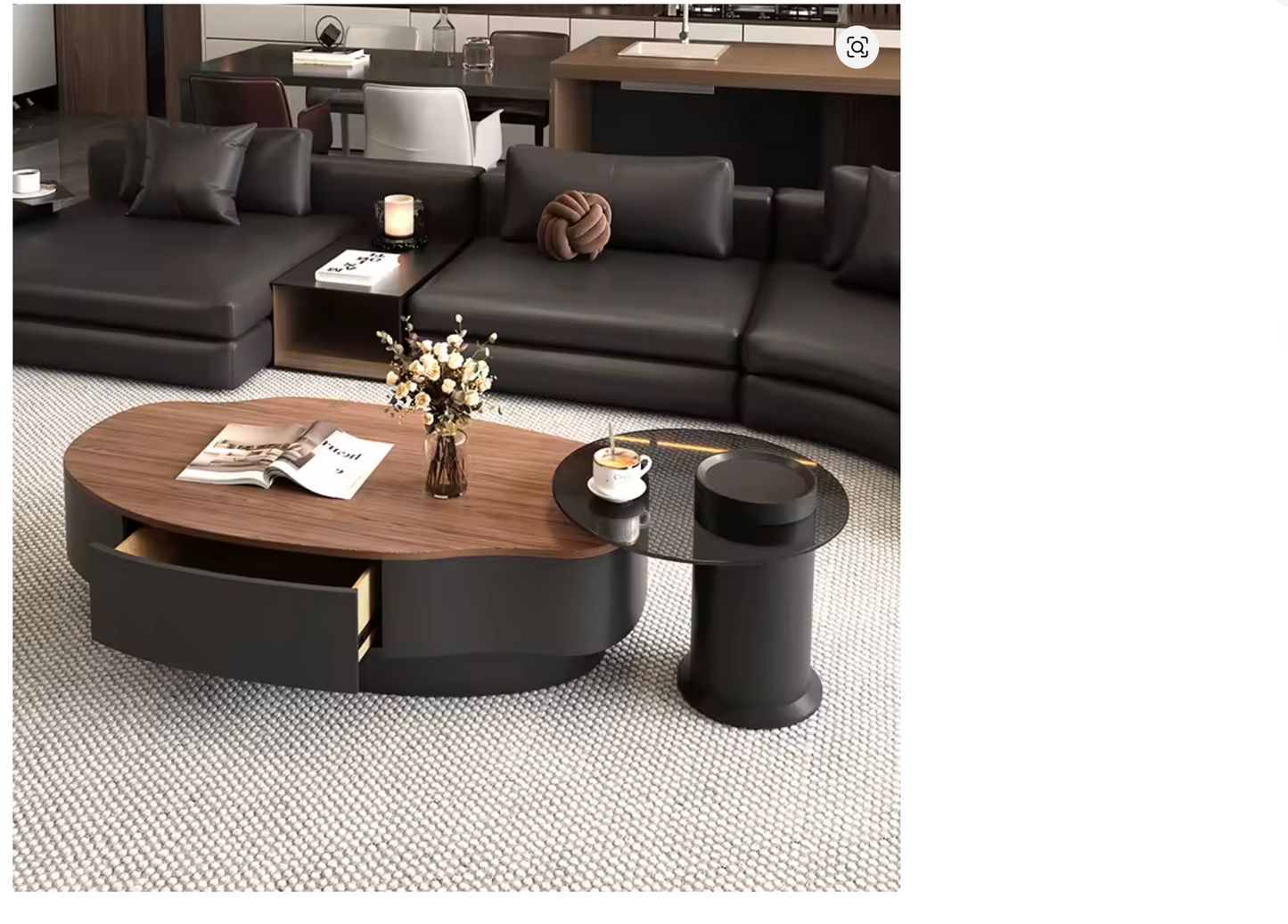 Modern Minimalist Luxury Coffee Table – Clear Italian Design in Sweet Wood | Unique Aesthetic Couchtisch Furniture