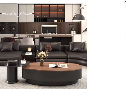 Modern Minimalist Luxury Coffee Table – Clear Italian Design in Sweet Wood | Unique Aesthetic Couchtisch Furniture