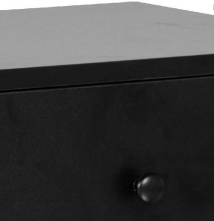 Modern Black Bedside Table with Drawer Size: 45cm x 45cm