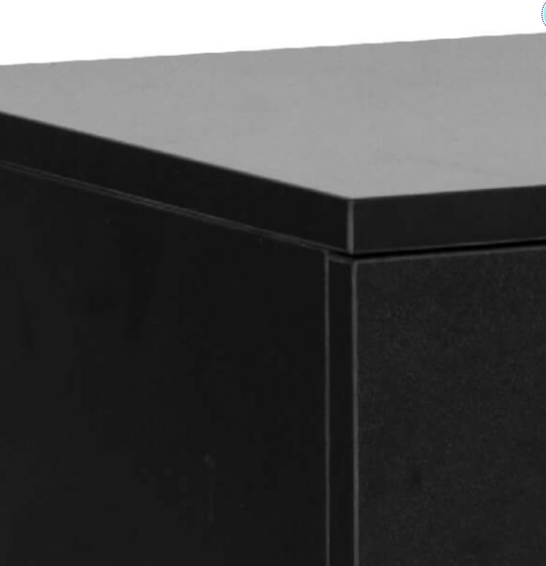 Modern Black Bedside Table with Drawer Size: 45cm x 45cm
