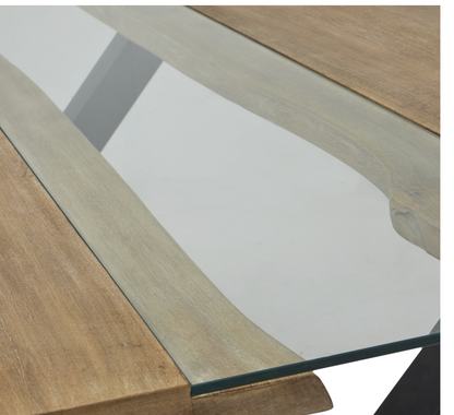 Live Edge Collection Light Acacia River Dining Table