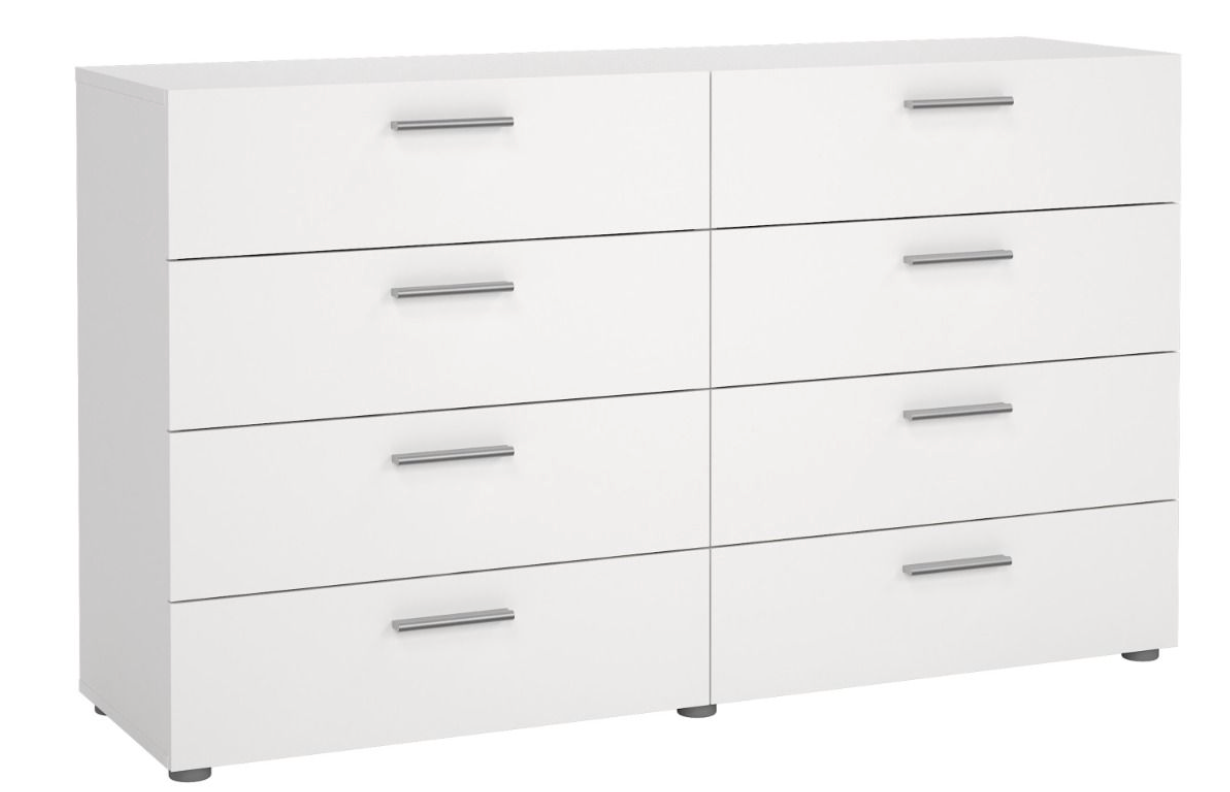Pepe Wide Chest of 8 Drawers in White