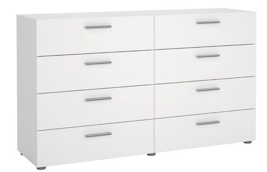 Pepe Wide Chest of 8 Drawers in White