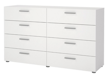 Pepe Wide Chest of 8 Drawers in White