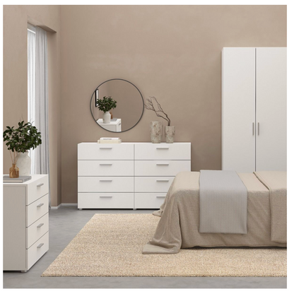 Pepe Wide Chest of 8 Drawers in White