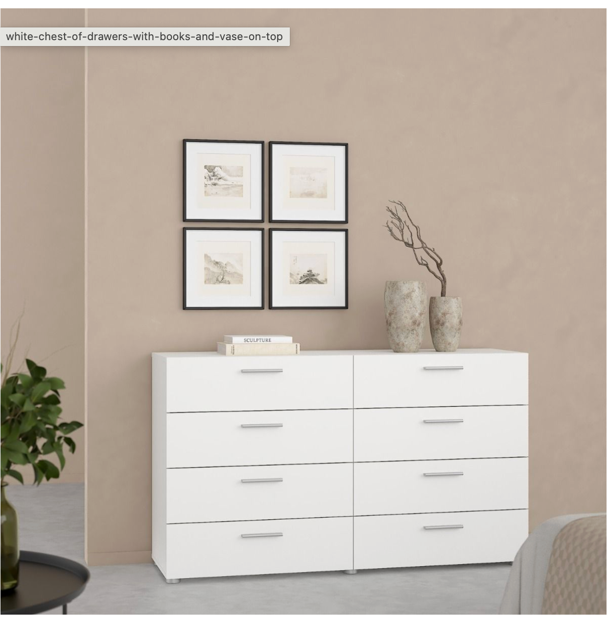 Pepe Wide Chest of 8 Drawers in White