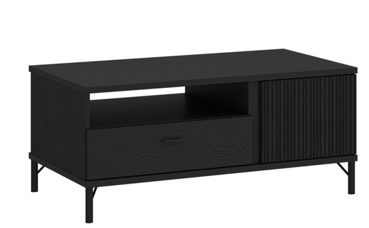 Lusaka Coffee Table 2 Door 1 Drawer in Black Graphite