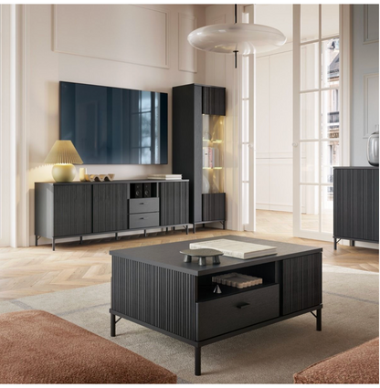 Lusaka Coffee Table 2 Door 1 Drawer in Black Graphite