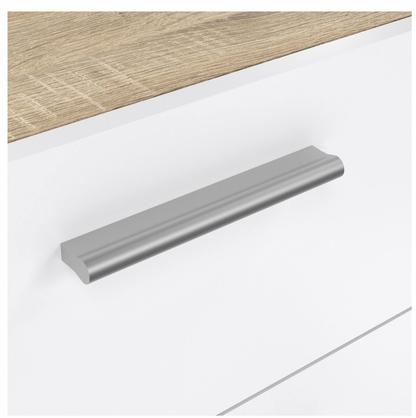 Pepe 8 Drawer Oak Double Dresser – White High Gloss Bedroom Storage