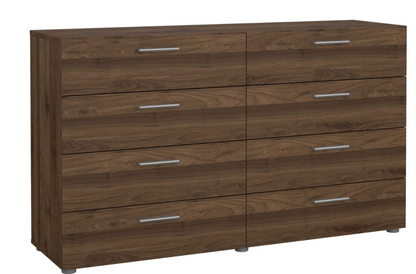 Pepe Walnut Double Dresser – 8 Drawer Chest of Drawers