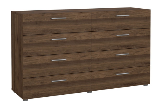 Pepe Walnut Double Dresser – 8 Drawer Chest of Drawers