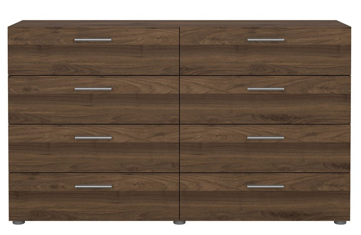 Pepe Walnut Double Dresser – 8 Drawer Chest of Drawers