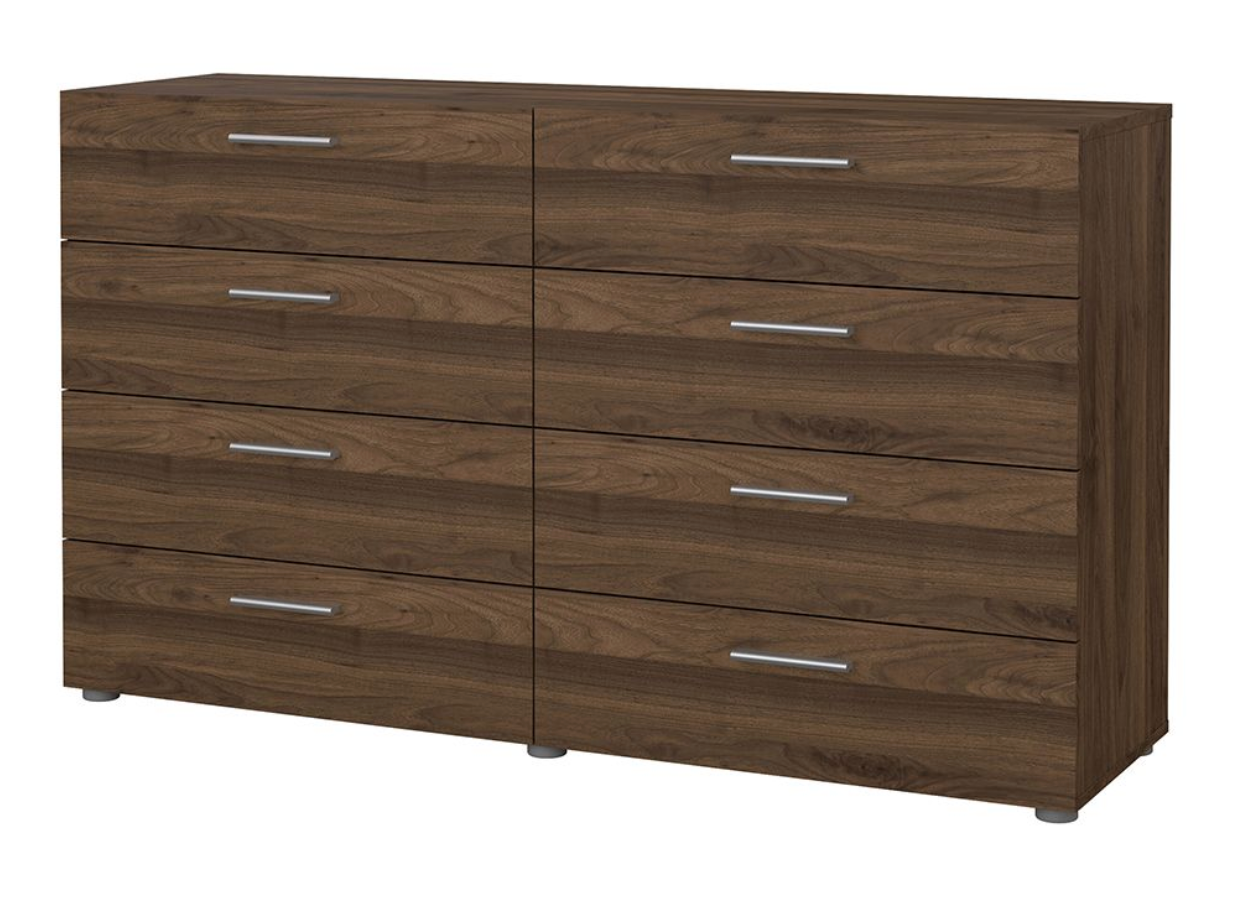 Pepe Walnut Double Dresser – 8 Drawer Chest of Drawers