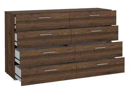 Pepe Walnut Double Dresser – 8 Drawer Chest of Drawers