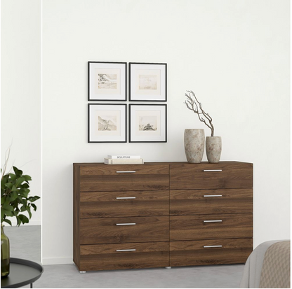 Pepe Walnut Double Dresser – 8 Drawer Chest of Drawers