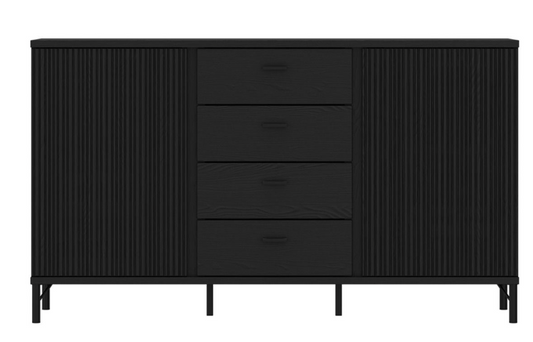 Lusaka Sideboard 2 Door 4 Drawer in Black Graphite