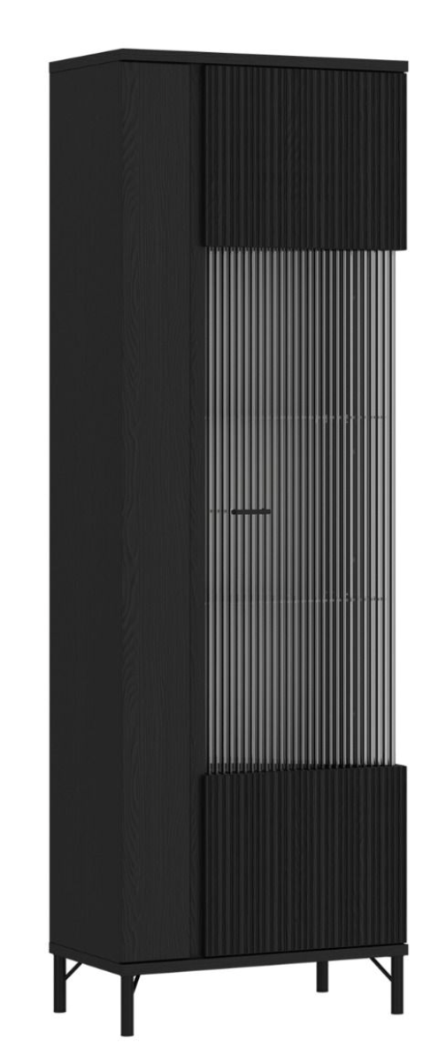 Lusaka Display Cabinet 1 Door in Black Graphite