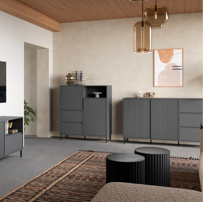 Avenale Sideboard 2 Door 2 Drawer in Anthracite