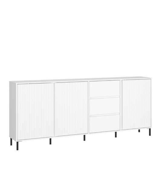 Avenale Sideboard 3 Door 3 Drawer in Alpine White High Gloss