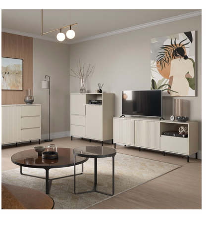Avenale Wide TV Cabinet 2 Door 1 Drawer in Cashmere