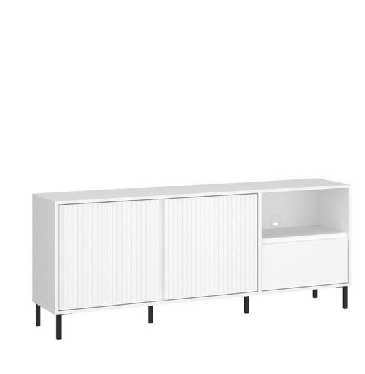 Avenale Wide TV Cabinet 2 Door 1 Drawer in Alpine White High Gloss