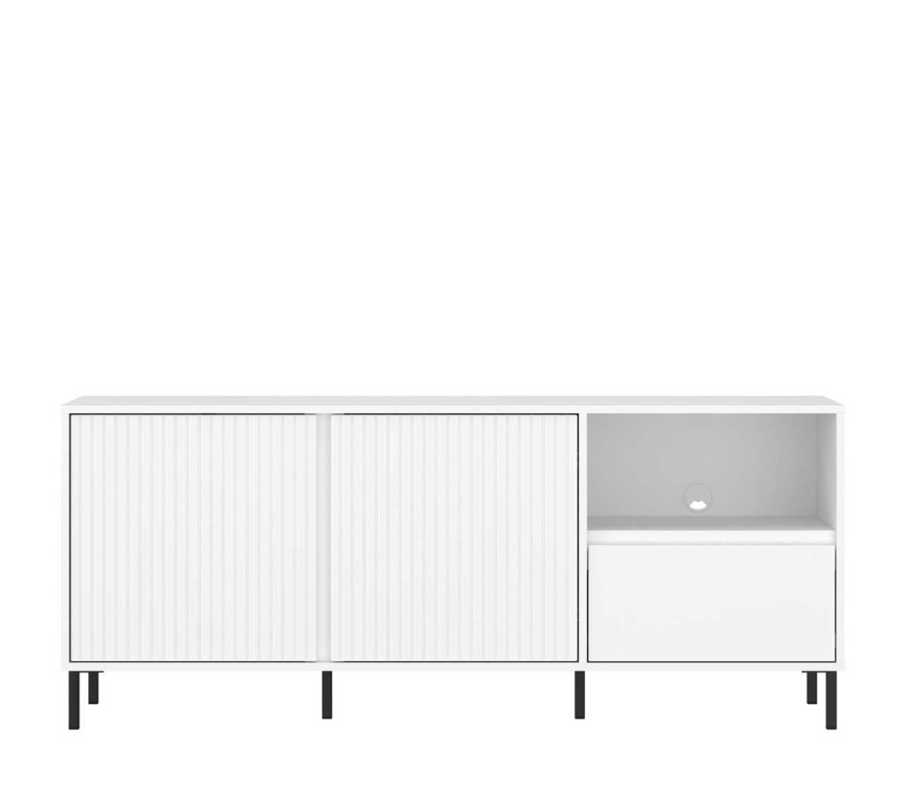 Avenale Wide TV Cabinet 2 Door 1 Drawer in Alpine White High Gloss