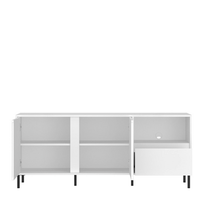 Avenale Wide TV Cabinet 2 Door 1 Drawer in Alpine White High Gloss