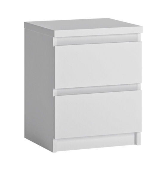 Fribo Bedside Cabinet 2 Drawer in Alpine White