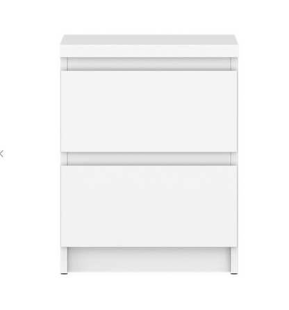 Fribo Bedside Cabinet 2 Drawer in Alpine White