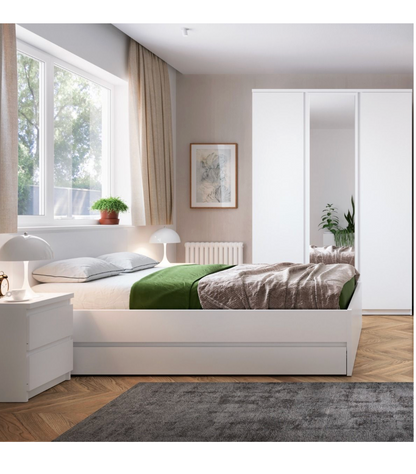 Fribo Bedside Cabinet 2 Drawer in Alpine White