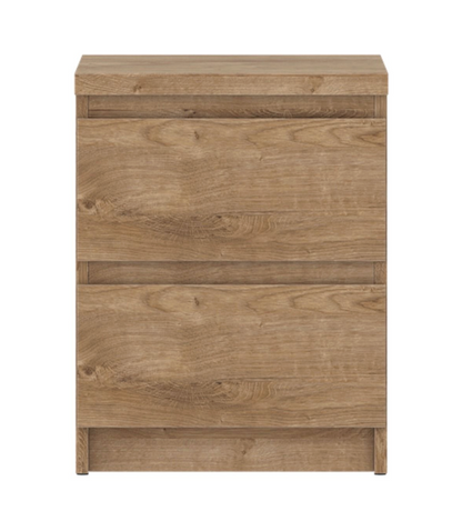 Fribo Bedside Cabinet 2 Drawer in Golden Ribbeck Oak